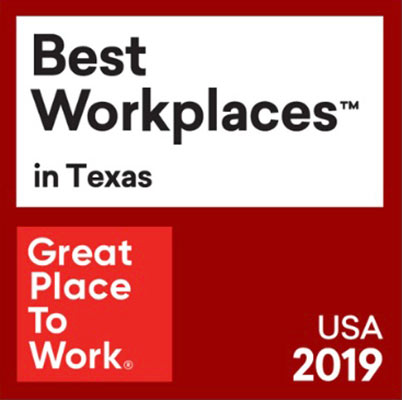 Best Workplaces in Texas, FORTUNE Magazine and Great Place to Work, 2019