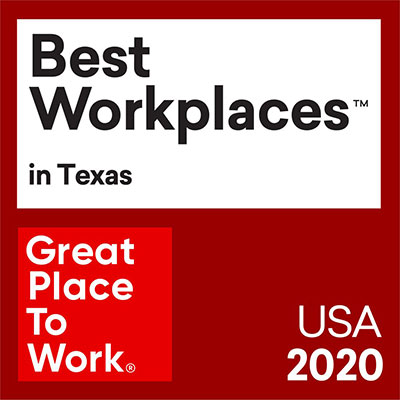 Best Workplaces in Texas, FORTUNE Magazine and Great Place to Work, 2020